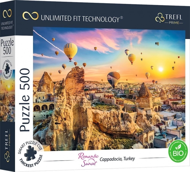 Puzzle TREFL UFT romantični zalazak sunca, Kapadokija, 500 dijelova