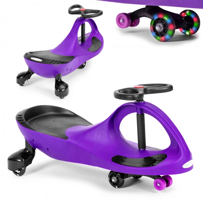 Dječji autić s LED kotačima ljubičasti ECOTOYS