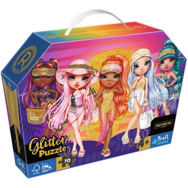 Puzzle 70 dijelova sjaj u kovčegu Glitter Dolls Rainbow High
