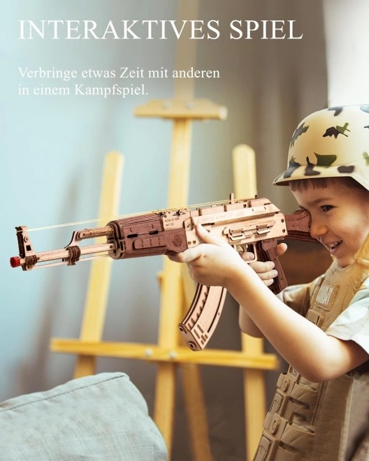 RoboTime 3D Drvene mehaničke slagalice Napadačka puška AK-47