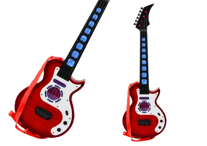 Električna gitara za djecu s melodijama i svjetlima crvena