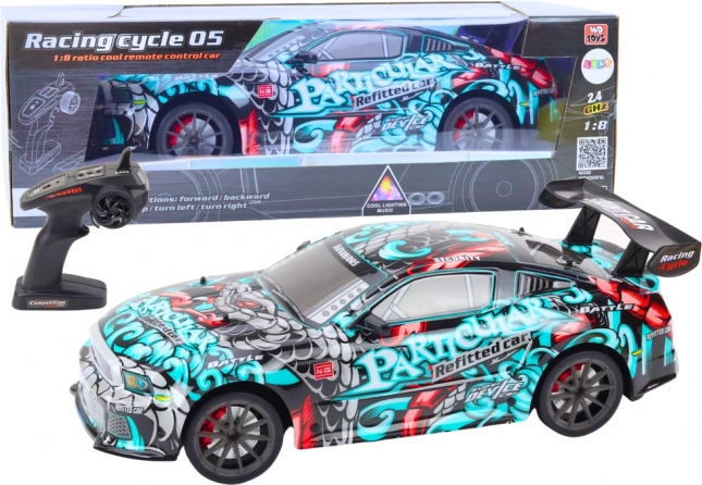 Veliki sportski automobil na daljinsko upravljanje 1:8 Graffiti Svjetla Zvukovi