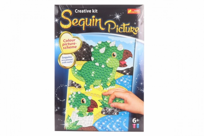 Slika s sjajnim šljokicama Dinosaurus