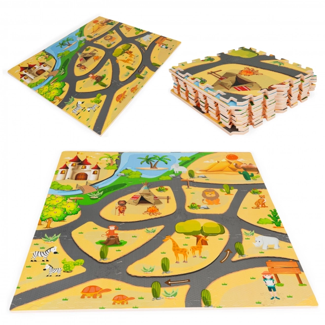 ECOTOYS Pjenaste puzzle Safari s rubovima