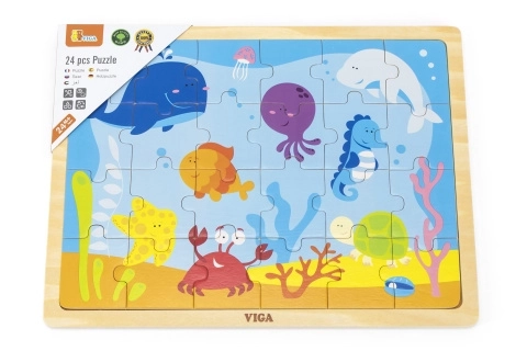 Drvene puzzle 24 dijelova - podmorski svijet