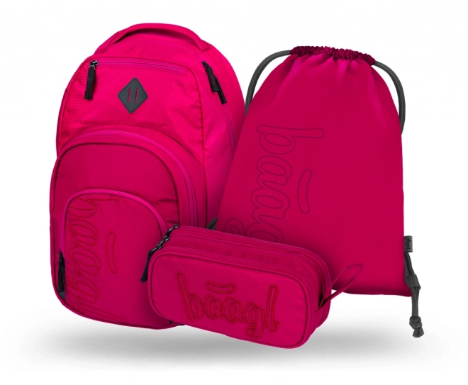 BAAGL 3 SET Coolmate Ruby: ruksak, pernica, vrećica