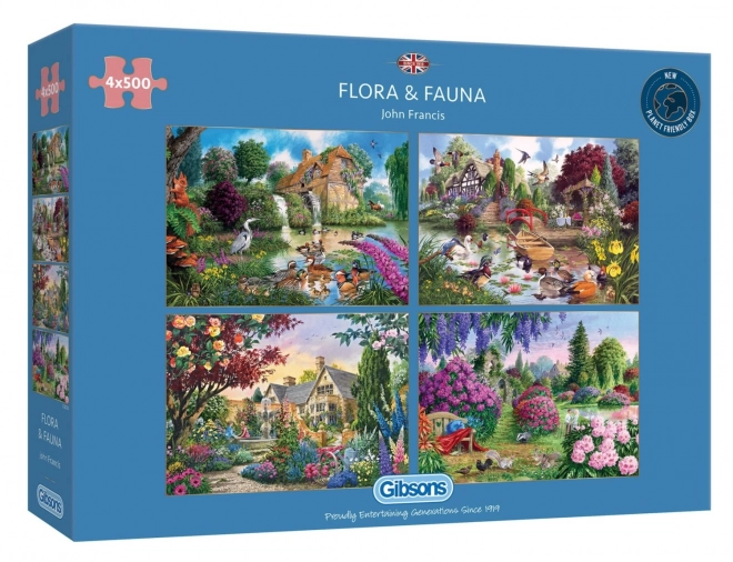Gibsons Puzzle Flora i Fauna 4x500 dijelova