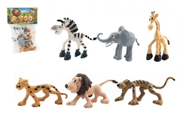 Vesela safari ZOO životinjice plast 9-10 cm 6 kom u vrećici