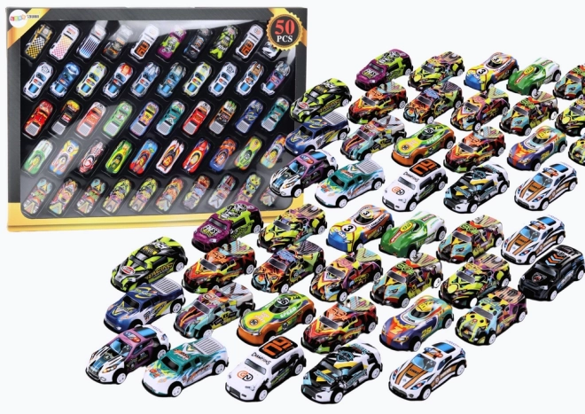 Set autića na kotačima Power Cars šareni 50 komada