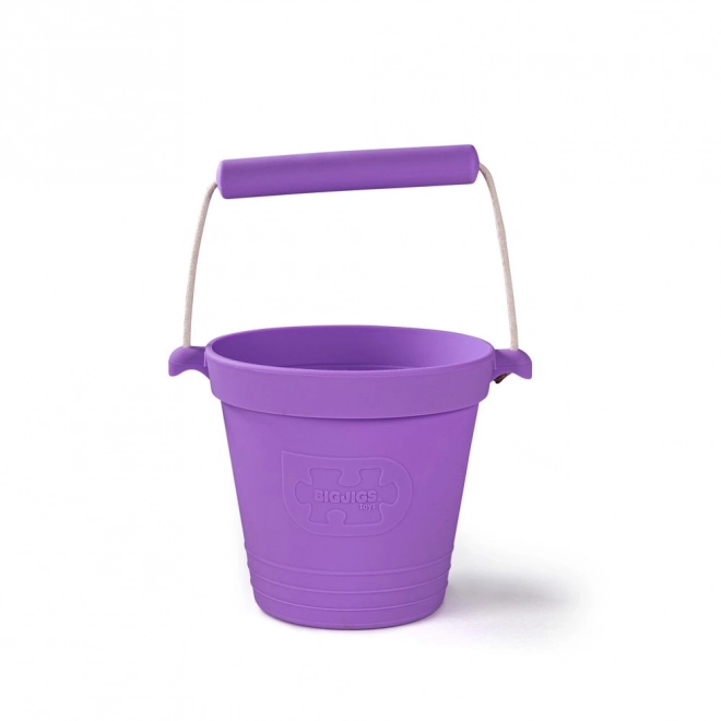 Silikonska plažna kanta BIGJIGS TOYS – ljubičasta