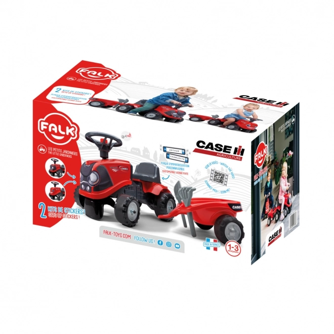 Vozeći traktor Baby Case IH crveni s prikolicom
