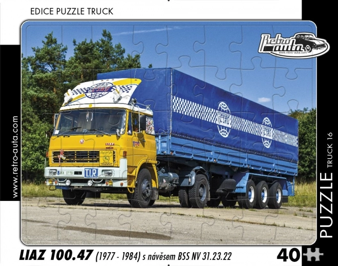 Retro auti puzzle Kamion Liaz s poluprikolicom BSS 40 dijelova