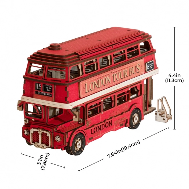 3D drvena slagalica londonski double-decker