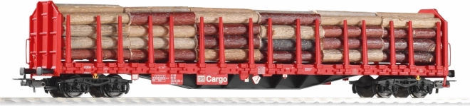 Piko platformni vagon Roos-t642 s klanicama i teretom drva DB AG V - 54339