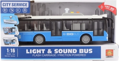 Plavi gradski autobus sa svjetlima i zvukovima