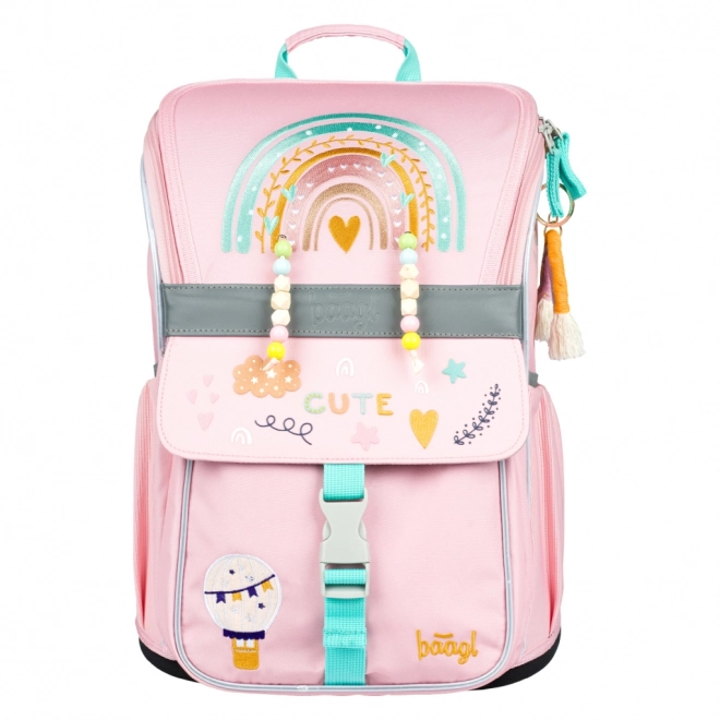 BAAGL 3 SET Zippy Duha roze: torba, pernica, vrećica