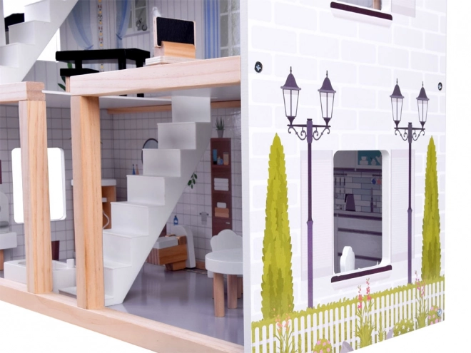 Drvena kućica za lutke s LED svjetlima u Boho stilu 78 cm