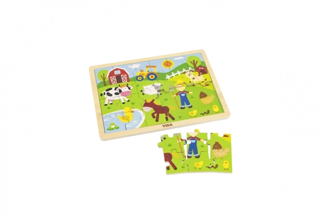 Drvene puzzle 24 dijelova - farma