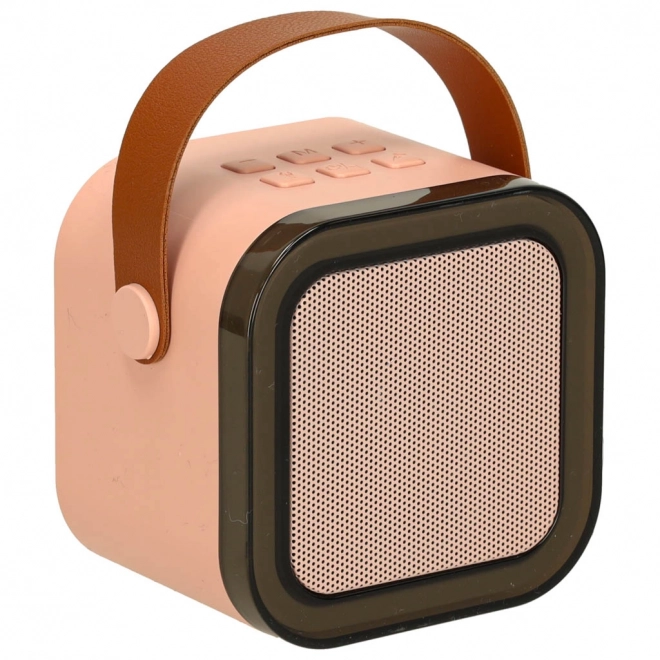 Karaoke set 2 mikrofona + prijenosni zvučnik BLUETOOTH USB LED ružičasta
