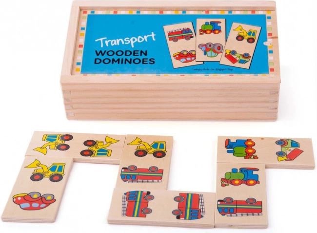 Bigjigs Toys drveno domino – prijevozna sredstva