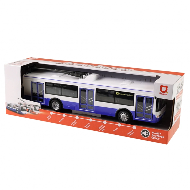 Trolejbus koji najavljuje stanice na češkom 28 cm plavi