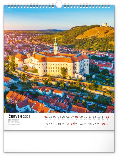 NOTIQUE Zidni kalendar Češka republika 2025, 30 x 34 cm