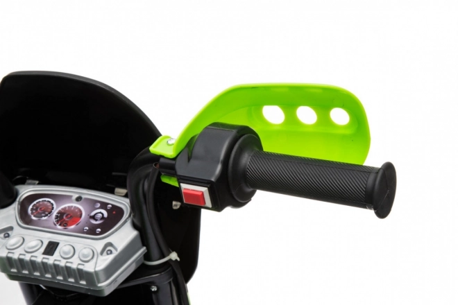 Dječji električni cross motor na akumulator – zelena, s pomoćnim kotačima i LED svjetlima