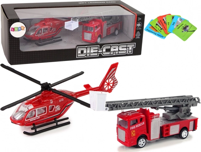 Set igračaka Vatrogasna vozila i helikopter