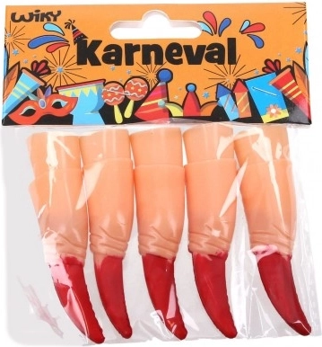 Plastični prsti s crvenim kandžama za karneval - 10 kom