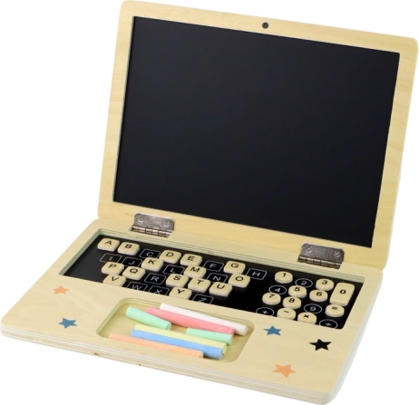 Drveni laptop – ploča s kredom i abecedom