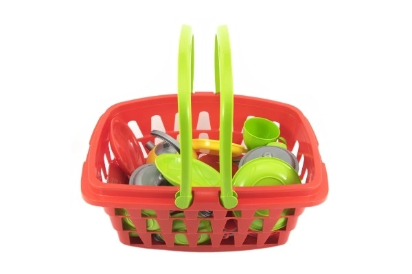 Košarica za kupovinu plastika + set posuđa s kuharom u vrećici