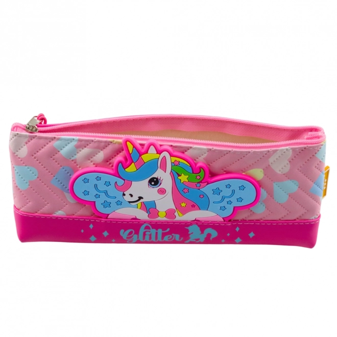 Školski etui s jednorogom ružičasti 20 x 8,5 cm