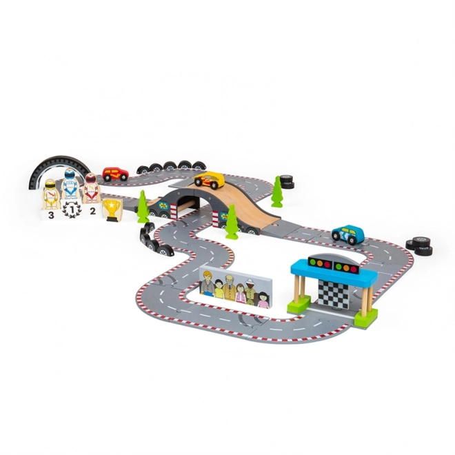 Bigjigs Rail Drvena autodromska staza za utrke dana
