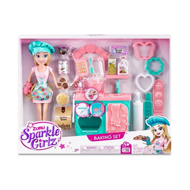 Pekarska garnitura Sparkle Girlz s lutkom 27 cm