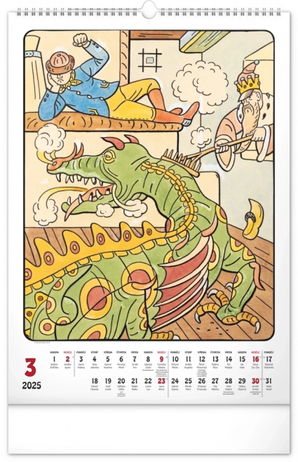 Zidni kalendar Josef Lada 2025, 33 × 46 cm