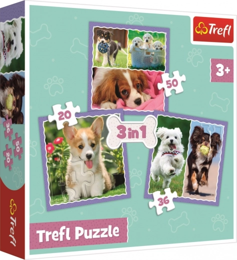 Puzzle 3u1 slatki štenci Trefl