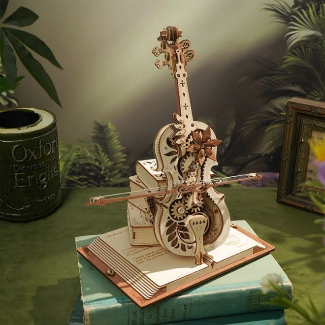 RoboTime drvene mehaničke slagalice Čarobni violončelo (električni pogon)