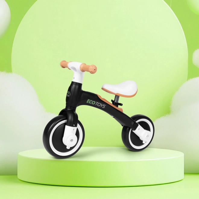 Bicikl s pedalama i pomoćnim kotačićima crni ECOTOYS