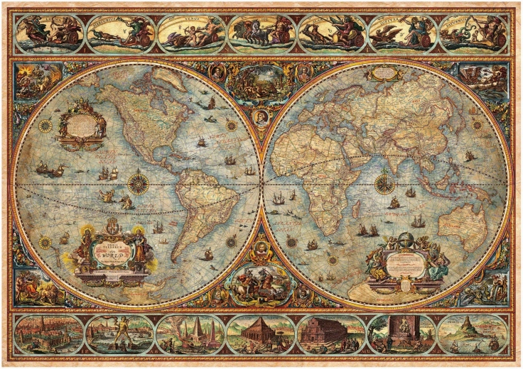 Educa Puzzle Povijesna karta svijeta 1000 dijelova