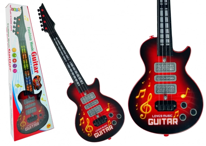 Električna gitara s raznobojnim svjetlima Crvena