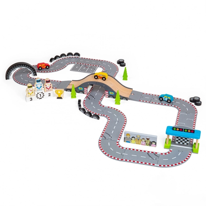 Bigjigs Rail Drvena autodromska staza za utrke dana