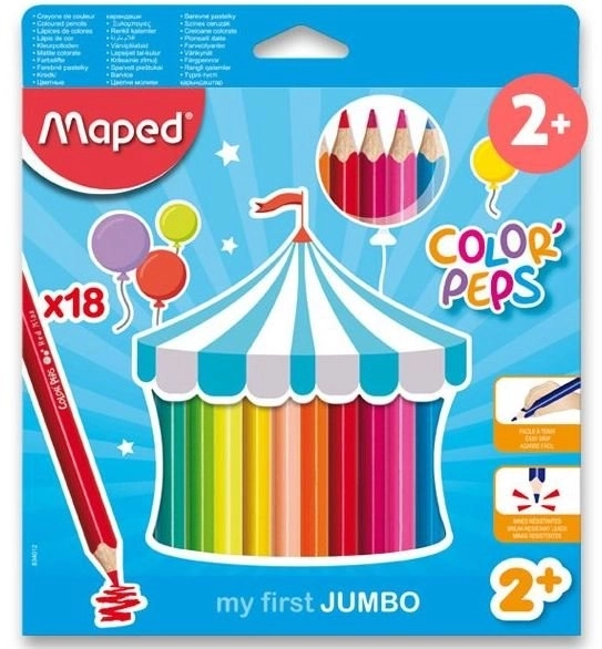 Pastelne bojice trokutaste Jumbo Color'Peps od Maped, 18 kom