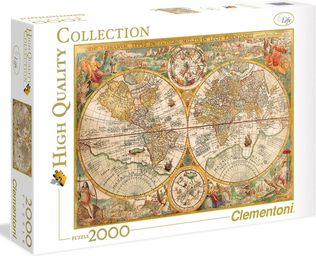 Puzzle 2000 dijelova Stara karta svijeta