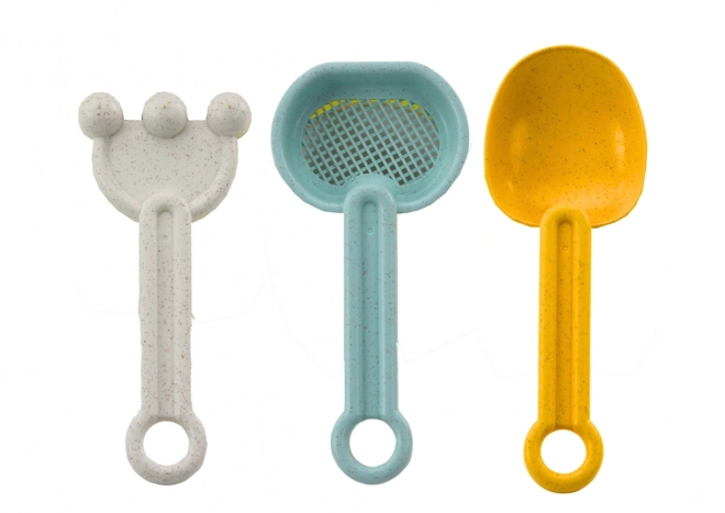 Set za pijesak Kanta Lopatica Grablje Sito Oblici Pastel