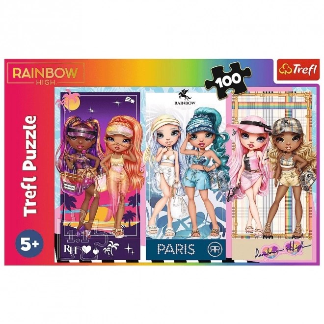 Puzzle 100 dijelova Duginim lutkama Rainbow High