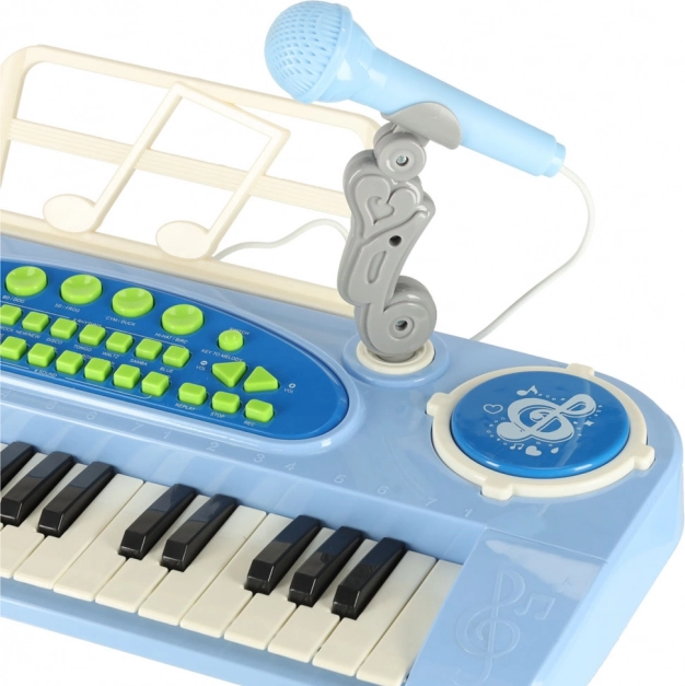 Interaktivni dječji klavijaturistički instrument s mikrofonom – plavi