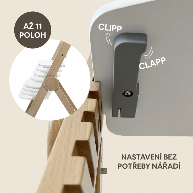 Drvena dječja hranilica Clipp & Clapp, Crna