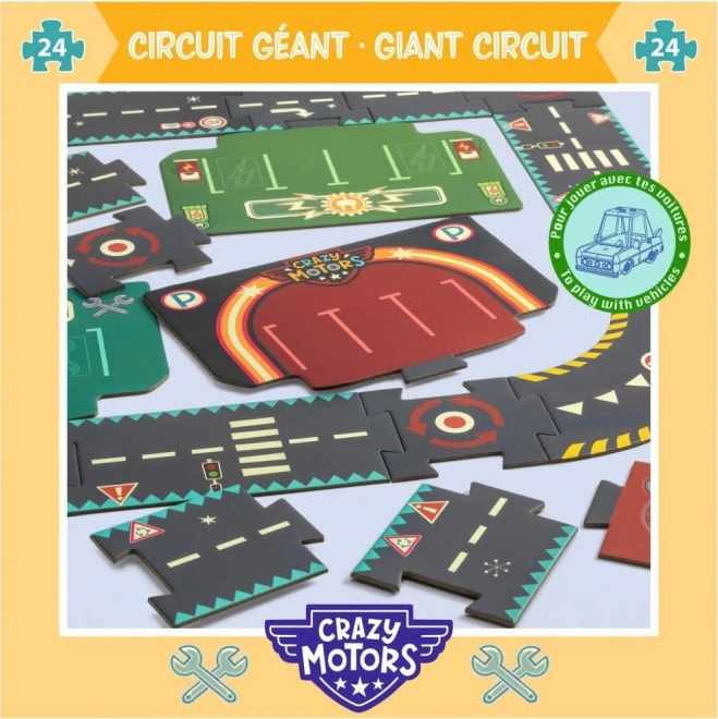 Puzzle trkaća staza za autiće DJECO Crazy Motors