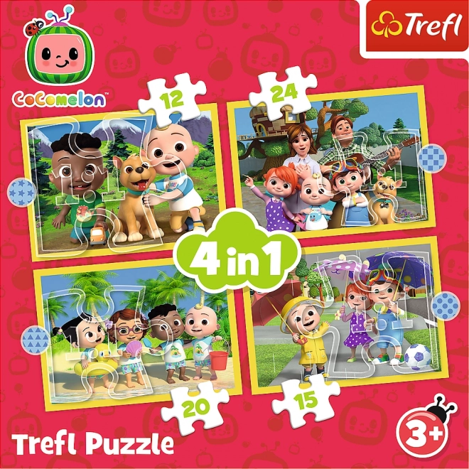 TREFL Puzzle Cocomelon: Upoznajte se 4u1 (12,15,20,24 dijelova)