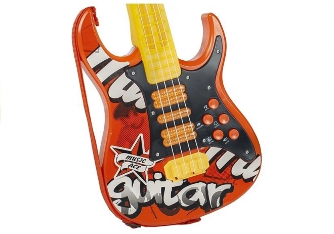 Dječja električna gitara s mikrofonom – crvena